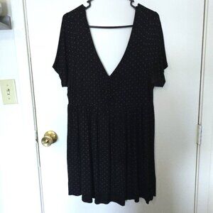 Torrid Size 1 Super Soft Black and White Polka dot Baby Doll Top